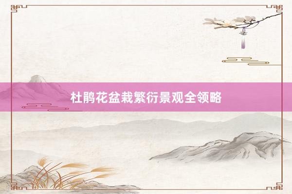 杜鹃花盆栽繁衍景观全领略